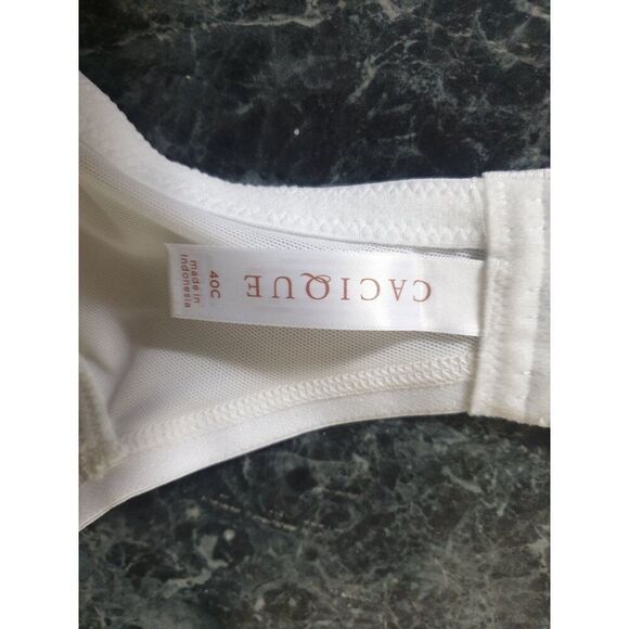 Cacique Women's Bra 40C White Lace Full Coverage Underwire Lightly Lined - Picture 6 of 6